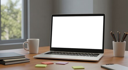 Sleek Laptop Screen Mockup – Customizable Display in a Modern Workspace