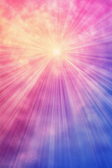 Vibrant abstract background with radiant beams of pink, purple, and yellow hues creating a dynamic and energetic visual effect.