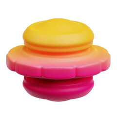 gradient abstract shape 3d icon isolated on the transparent background