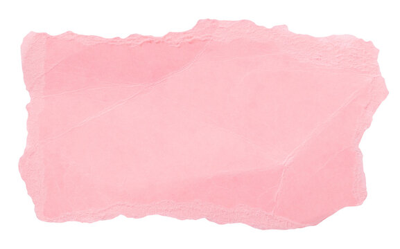 Piece of textured light pink tear paper isolated element for scrapbooking