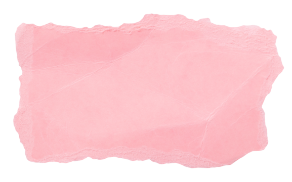 Piece of textured light pink tear paper isolated element for scrapbooking