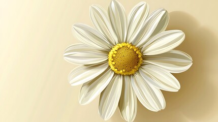 Detailed illustration of a single white daisy