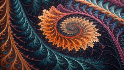 Vibrant colorful pattern reflecting digital evolution in fractals with a seamless artistic design