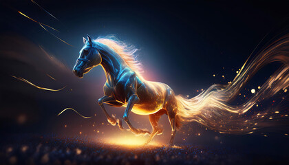Obraz premium horse in the wind