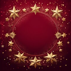 Fancy border frame of stars and glitter sparkle confetti background with copy space