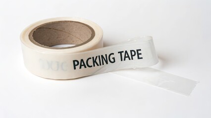 Roll of Packing Tape on White Background