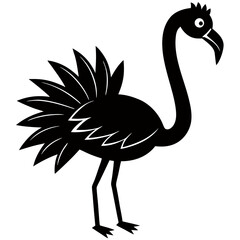 Flamingo Shape Black Vector - Elegant Minimalist Bird Silhouette Design