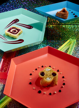 Naklejki food futuristic art hors d'oeuvres colorful