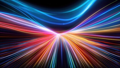 Fototapeta premium Colorful light streaks creating an abstract seamless pattern of glowing inspiration and innovation