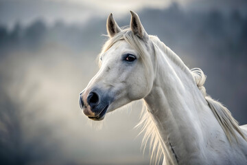 Capture the horse’s face with soft lighting