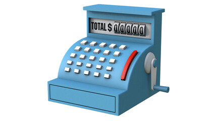 stylized cash register 3d render