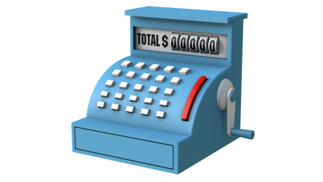 stylized cash register 3d render