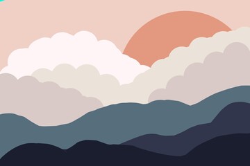 Abstract Nature Scene with Soft Colors
