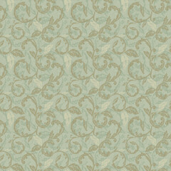 Leaf floral ornamental paper, seamless patterned fabric