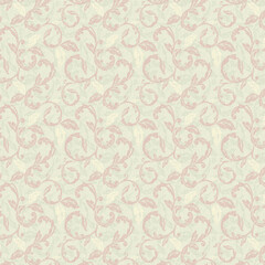 Leaf floral ornamental paper, seamless patterned fabric