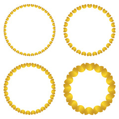 Set of gold circle frames