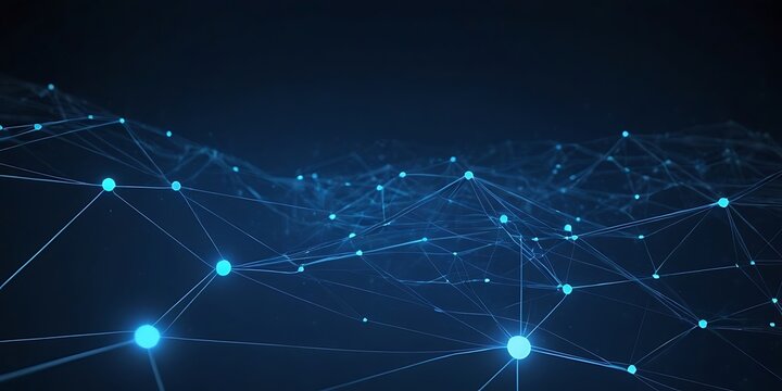 Abstract blue background with connecting dots and lines. Plexus effect. Abstract science geometrical network background, Abstract digital background. Science background. 3D rendering,connection,8