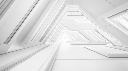 Obraz premium White Geometric Tunnel Architecture Interior