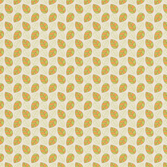 Leaf floral ornamental paper, seamless patterned fabric