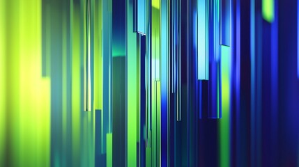 Abstract background with vibrant vertical green, blue, and yellow lines.