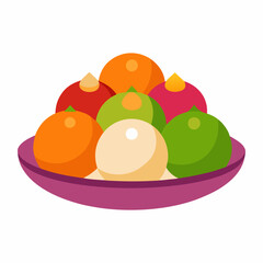 Indian Sweets or Mithai vector on white background.