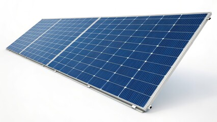 Solar Panel Array on White Background