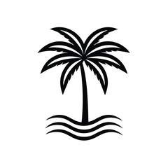 Obraz premium Minimalist Palm Tree Black Vector Design