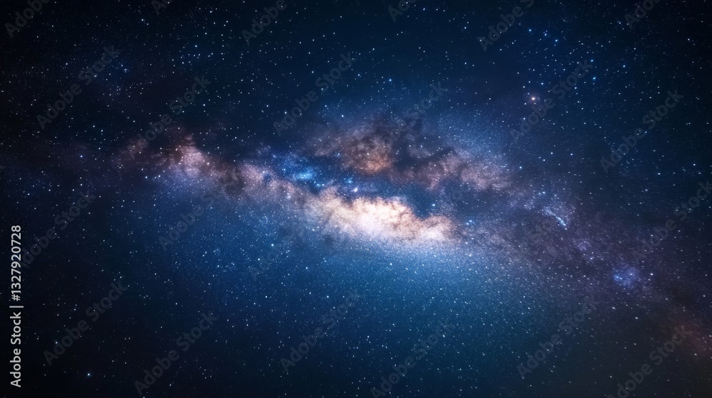 Wall mural stunning blue milky way galaxy in dark night sky
