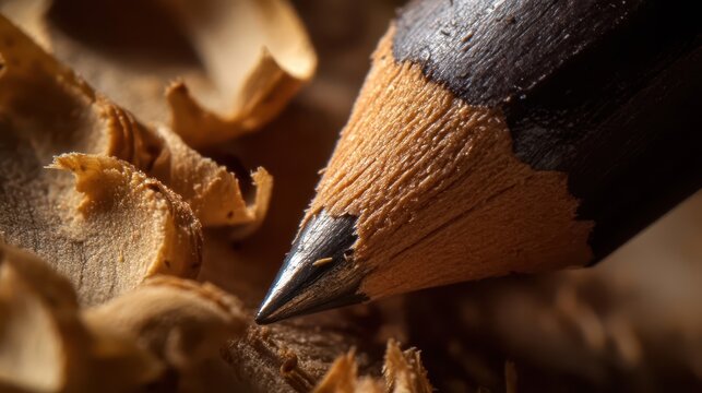 A Close Up Photograph Of Pencil And Shavings Displayed