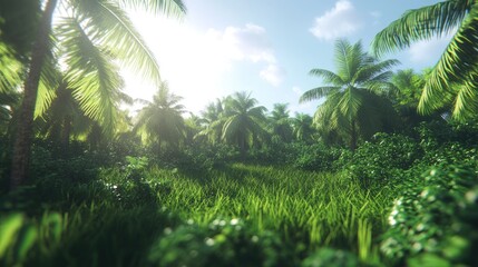 Obraz premium Lush tropical jungle sunlight (1)