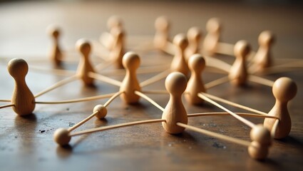 Connecting entities. Network, networking, social media, connectivity, internet communication abstract. Web of slender gold wires on weathered wood.