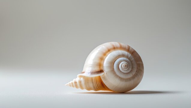 Seashell of sea snail on a white background, isolated.