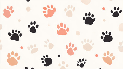 Fototapeta premium pattern of cute dog paws 