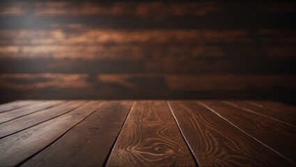 Obraz premium dark planks backdrop, rustic wood table surface. brown wood texture