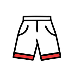 white and red shorts design illustration