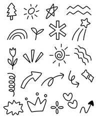 A set of doodle illustration with background, element business template, social media. Ornament layout, abstracts shape