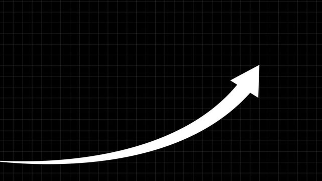 Rising arrow transparent channel. business growth arrow and graph chart, Business line arrow. Business line arrow and grid line background. glowing arrow , down to up arrow.