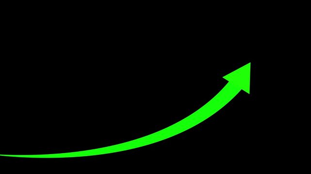 Rising arrow transparent channel.business growth arrow and graph chart, Business line arrow. Business line arrow and grid line background. glowing arrow , down to up arrow.