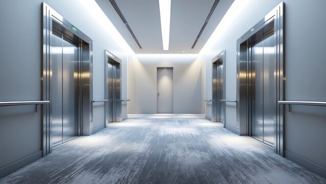 Elevators in a contemporary building