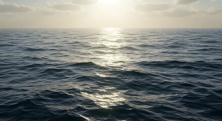 Obraz premium Ocean Sunset: Tranquil Waters and Golden Hour