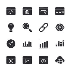 A set of icons for a website