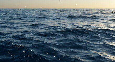 Fototapeta premium Serene Ocean at Sunset: A Tranquil Seascape