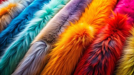 Obraz premium Luxurious Fur Textures: Close-up of Diverse Plush Fabrics