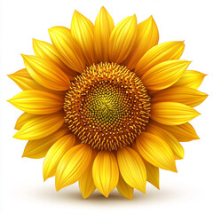 Fototapeta premium a sunflower with vibrant yellow petals, centered o