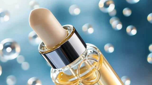 Discover the secrets behind luxurious skincare with mesmerizing droplet magic and glossy elixirs at an enchanting beauty sanctuary Generative AI