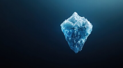 Fototapeta premium A massive iceberg floating in the Arctic ocean, reflecting shades of blue