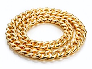 Obraz premium Luxury Gold Chain Necklace on White Background - Aerial Drone Shot