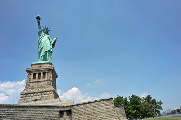 Statue of Liberty Against Clear Blue Sky