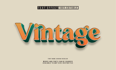 Editable vintage text effect template with a classic retro style. Ideal for nostalgic designs and branding projects.