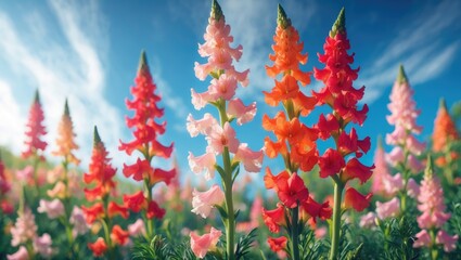 Colorful flowers in close detail.